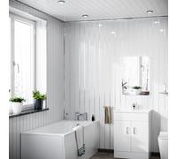 Nes Home PVC Wall Panel Gloss White Silver 200 x 2700 x 6mm Pack Of 5