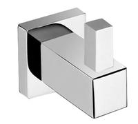 Nes Home | Quality Chromed Brass Bathroom Accessory - Wall Mounted Single Square Robe Hook