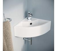 Nes Home Quarter Circle 465 X 325mm Corner Cloakroom Basin & Waterfall Tap Waste
