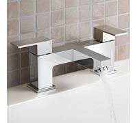 Nes Home Raldo Modern Bath Filler Tap Bathroom Chrome Twin Lever Square Faucet
