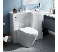 Nes Home Raven Right Hand 900mm Vanity Basin Unit, Wc Unit & Ellis Back To Wall Toilet White