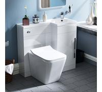 Nes Home Raven Right Hand 900mm Vanity Basin Unit, Wc Unit & Elora Back To Wall Toilet White