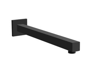 Nes Home Rectangular 380mm Modern Wall Mounted Shower Arm Matte Black Solid Brass Nes Home Black