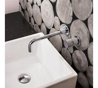 Nes Home Remy Wall Mounted Basin Sink Mixer Tap & Slotted Basin Waste Chrome