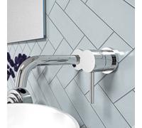 Nes Home Remy Wall Mounted Curved Spout Basin Mono Mixer Tap & Waste Chrome