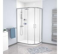 Nes Home RH 1200 x 800mm Chrome Framed Offset Quadrant Shower Enclosure & Tray