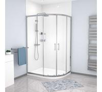 Nes Home RH 1200 x 900mm Chrome Framed Offset Quadrant Shower Enclosure & Tray