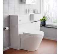 Nes Home RH Vanity Unit, With Black Handles, WC Unit & Rimless Toilet