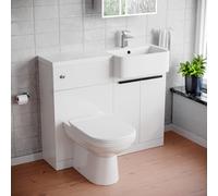 Nes Home Right Hand Basin Vanity Unit Black Handles, WC Unit & Toilet