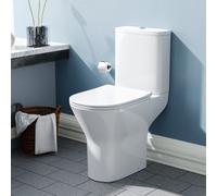 Nes Home Comfort Height Rimless Close Coupled Toilet Pan, Cistern & Toilet Seat