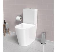 Nes Home Rimless Comfort Height Close Coupled Toilet with Seat & Cistern