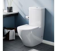 Nes Home Rimless Modern Close Coupled Rimless Bathroom Toilet & Soft Close Seat