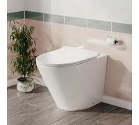 Nes Home Rimless Round Back To Wall Pan With Soft Close Toilet Seat