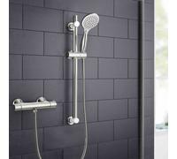 Nes Home Rosa Round Exposed Thermostatic Shower Mixer Slider Rail Kit