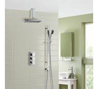 Nes Home Rose Ceiling Rain Shower Head With Handset 2 Way Concealed Thermostatic Mixer