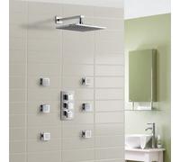 Nes Home Rose Concealed Thermostatic Shower Mixer Abs Head & Power Massage Jet Set