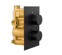 Nes Home Round 2 Dial 1 Outlet Concealed Thermostatic Shower Mixer Valve Matt Black