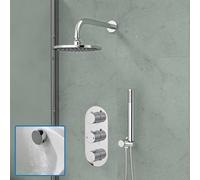 Nes Home Round 3 Way Concealed Mixer Shower Valve Pencil Handset Bath Filler