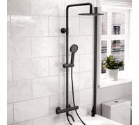 Nes Home Round 3 Way Thermostatic Shower Kit with Bath Filler - Matte Black
