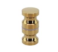 Nes Home Round Brushed Brass Aluminium Shower Door Knob Handle in Gold Nes Home Gold