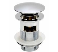 Nes Home Round Chrome Plated Heavy Brass Push Button Slotted Sprung Basin Waste in Silver Nes Home Silver