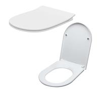 Nes Home Round D Shape Soft Close Toilet Seat and Seat Cover White