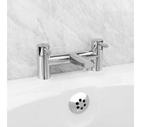 Modern Round Chrome Deck Mounted Bridge Bath Filler Tap