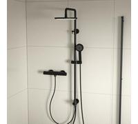 Nes Home Round Exposed Shower with Handset & Thermostatic Valve - Matte Black