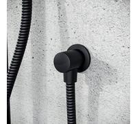 Nes Home Round Matte Black Wall Mounted Outlet Elbow Shower Hose Concealed Connector Kit
