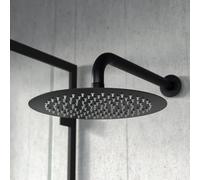 Nes Home Round Modern Bathroom Thin 200mm Shower Head Matte Black
