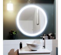 Nes Home Round Motion Sensor Bathroom LED Mirror Demister Anti-fog 700mm in Silver Nes Home Silver