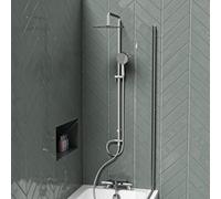 Nes Home Round Overhead & Hand Shower Thermostatic Mixer & Filler Valve - Chrome