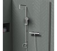 Nes Home Round Overhead & Hand Shower, Thermostatic Valve Single Outlet - Chrome