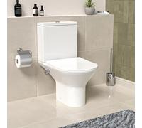 Nes Home Round Rimless Close Coupled Ceramic Toilet With Integrated Bidet Valve