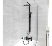 Nes Home Round Riser Rail Shower Kit With Bath Filler Tap & Handset Matte Black