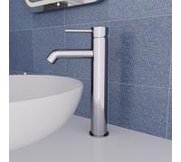 Nes Home Round Single Lever High Rise Bathroom Basin Mono Mixer Chrome Tap