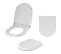 Nes Home Round Thick Toilet Soft Close Seat & Seat Cover White Nes Home White