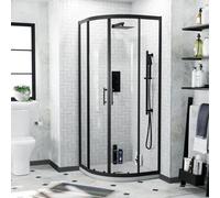 Saturn 800 x 800 Black Quadrant Corner Shower Enclosure