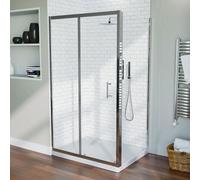 Nes Home Saturn Frameless 1100 X 700mm Shower Sliding Door Enclosure, Tray & Waste