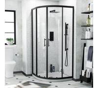 Nes Home Saturn Modern Black Quadrant 900mm Corner Shower Enclosure