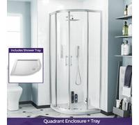 Nes Home Saturn Quadrant 800mm Curved Corner Shower Enclosure And Low Profile Tray