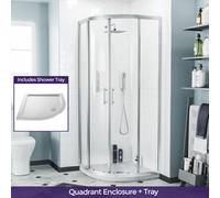 Nes Home Saturn Quadrant 800mm Shower Enclosure & Tray