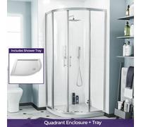 Nes Home Saturn Quadrant 900 mm Curved Corner Shower Enclosure And Low Profile Tray
