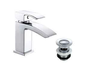Nes Home Seirra Bathroom Waterfall Basin Mono Mixer Tap & Waste Chrome