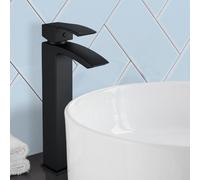 Nes Home Seirra Tall Basin Mono Mixer Tap & Waste Matte Black Nes Home Black