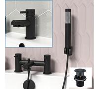 Nes Home Shower Mixer Tap, Handheld Shower Kit, Basin Mixer Tap & Waste