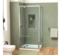 Nes Home Shower Pivot Door 900mm X 1850mm & 700mm Side Panel With Tray And Waste