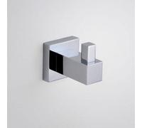 Nes Home Single Wall Mounted Brass Chrome Square Robe Hook