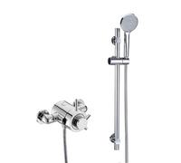 Nes Home Siren Round Exposed Thermostatic Mixer Valve, Slider Rail & Handset Chrome