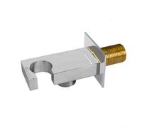 Nes Home Slim Square Chrome Wall Outlet Elbow Hose Connector With Shower Handset Holder